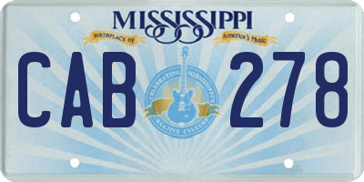 MS license plate CAB278
