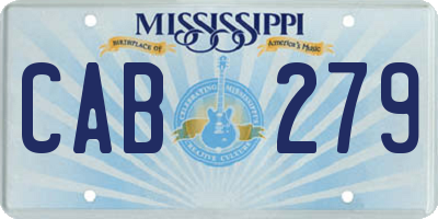 MS license plate CAB279