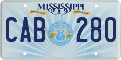 MS license plate CAB280