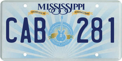 MS license plate CAB281