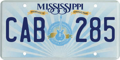 MS license plate CAB285