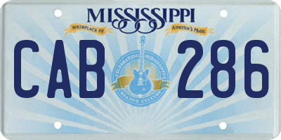 MS license plate CAB286