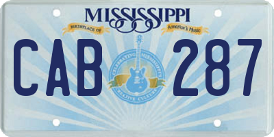 MS license plate CAB287