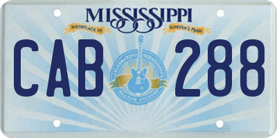 MS license plate CAB288