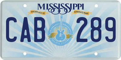 MS license plate CAB289