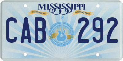 MS license plate CAB292
