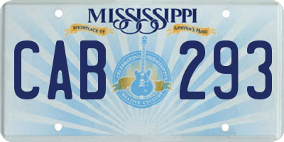 MS license plate CAB293