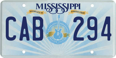 MS license plate CAB294