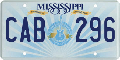 MS license plate CAB296