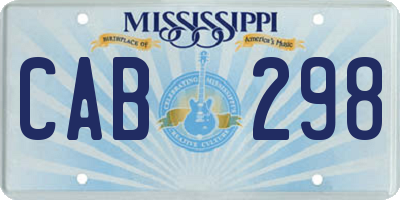MS license plate CAB298