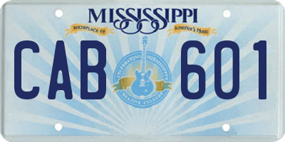 MS license plate CAB601