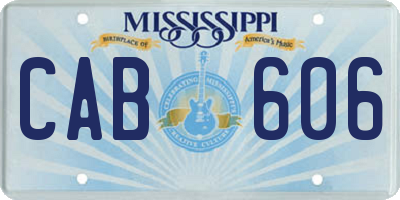 MS license plate CAB606