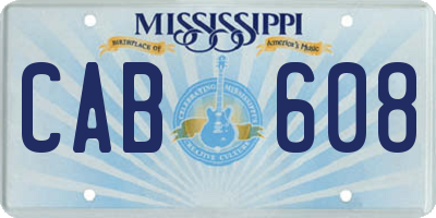 MS license plate CAB608