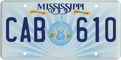 MS license plate CAB610