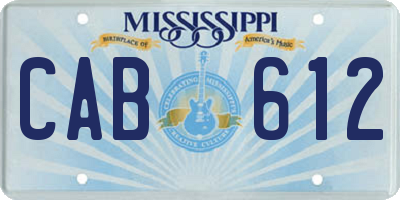 MS license plate CAB612