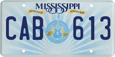 MS license plate CAB613