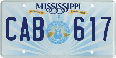 MS license plate CAB617