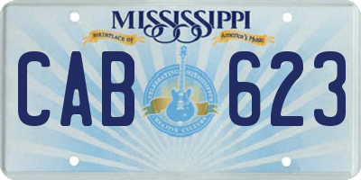 MS license plate CAB623