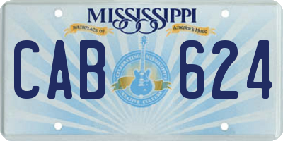 MS license plate CAB624