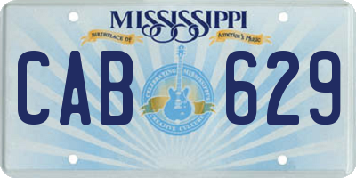 MS license plate CAB629