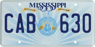 MS license plate CAB630