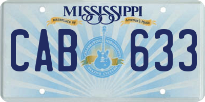 MS license plate CAB633