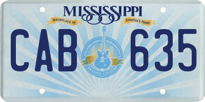 MS license plate CAB635
