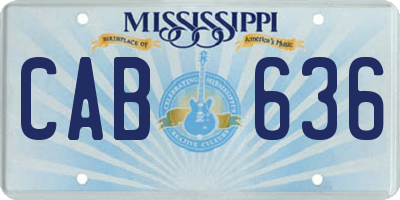 MS license plate CAB636