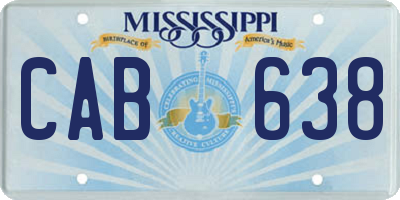 MS license plate CAB638