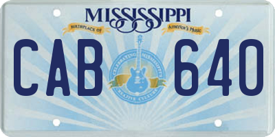 MS license plate CAB640