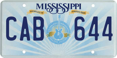 MS license plate CAB644