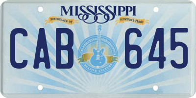 MS license plate CAB645