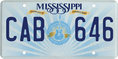 MS license plate CAB646