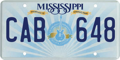 MS license plate CAB648