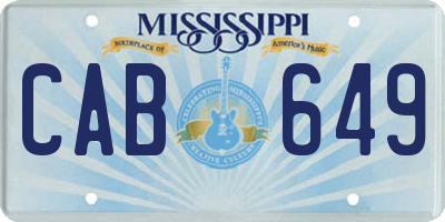 MS license plate CAB649