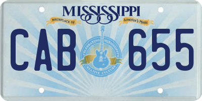 MS license plate CAB655