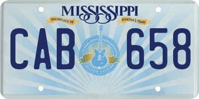 MS license plate CAB658