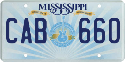 MS license plate CAB660