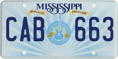 MS license plate CAB663