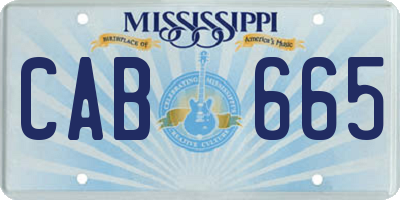 MS license plate CAB665