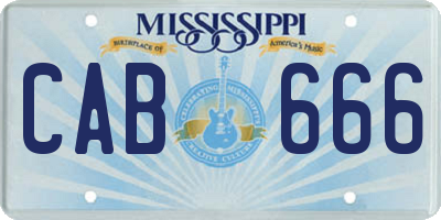 MS license plate CAB666