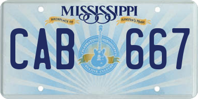 MS license plate CAB667