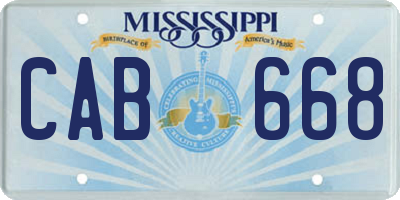 MS license plate CAB668