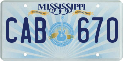 MS license plate CAB670