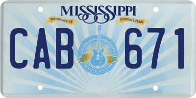 MS license plate CAB671