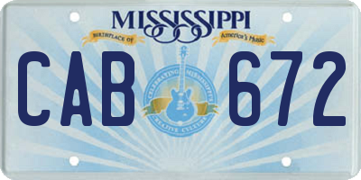 MS license plate CAB672