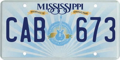 MS license plate CAB673