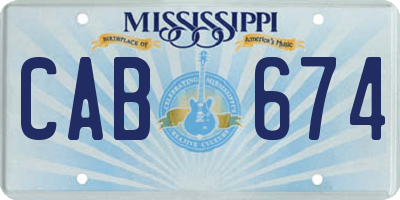 MS license plate CAB674