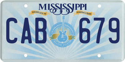 MS license plate CAB679