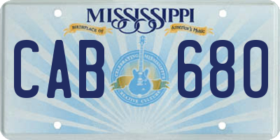 MS license plate CAB680